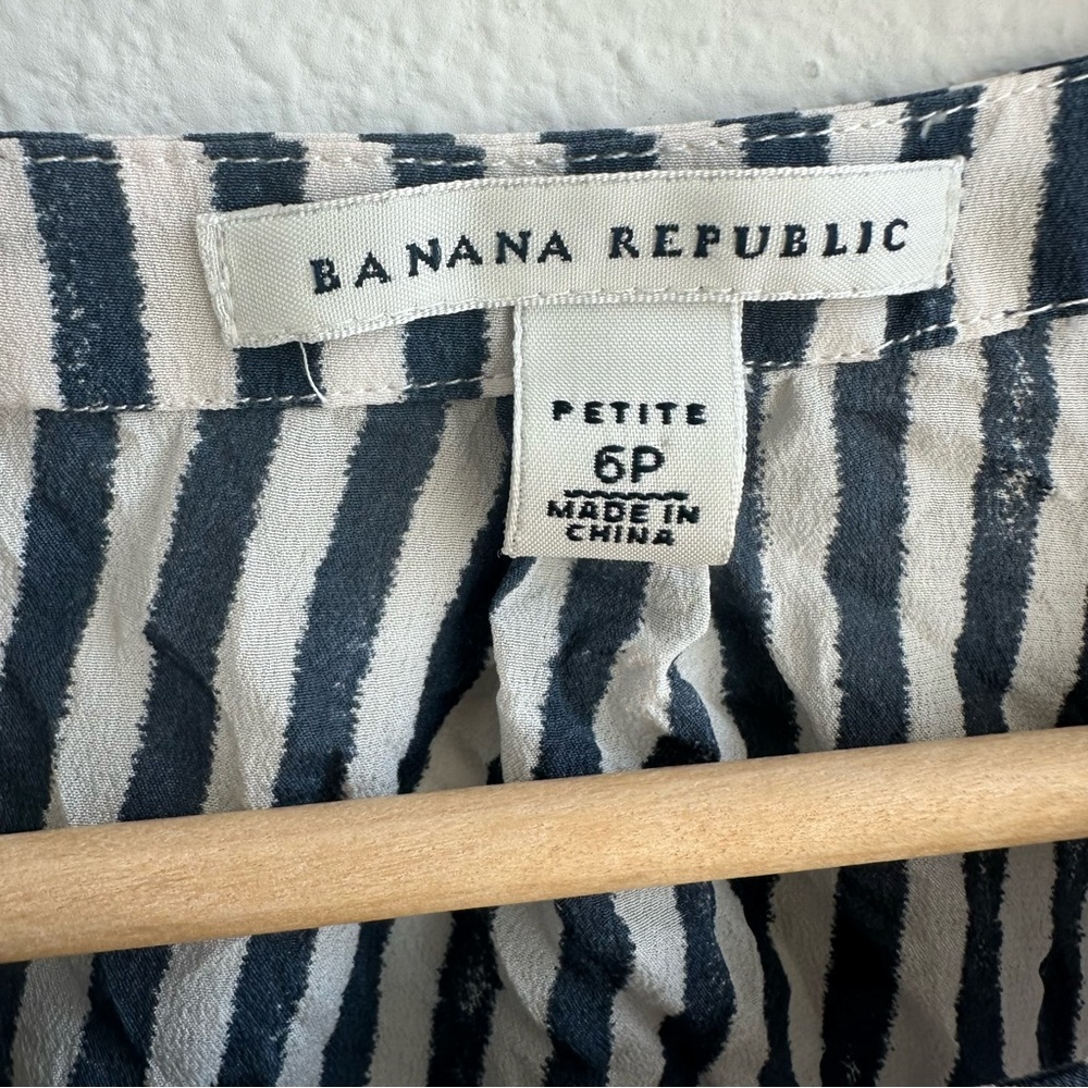 Banana Republic Striped Navy and White Blouse - Picture 2 of 7
